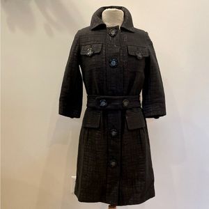 Vertigo Paris Womens Black Long Blazer or. Coat w Belt / Size Small